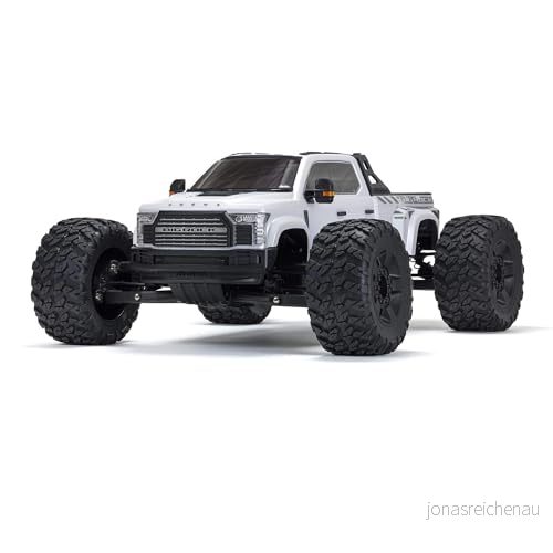ARRMA Big Rock 6S, fjärrstyrd bil, RC bil 1/7, Monster Truck 4 x 4, borstlös motor över 100 km/h, inklusive tillbehör, vit, ARA7612T3 5052127044585