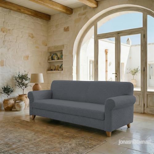 Italian Bed Linen FASHIONABLE Utdragbart sofföverdrag, mörkgrå 4 sits 8058575136251