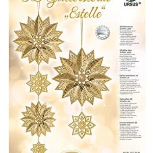 Ursus 33770000 glitterstjärna 3D stativ, material för 3 stjärnor, guld 4008525231066 Ursus 33770000 glitterstjärna 3D stativ, material för 3 stjärnor, guld 4008525231066