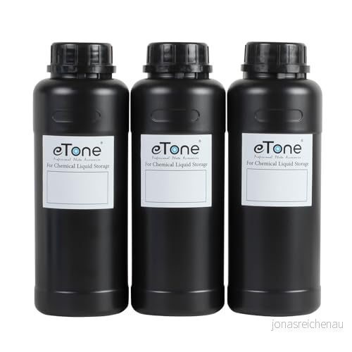 3 x 500 ml mörkkammare, kemikalier förvaringsflaskor med lock, filmfotoutvecklingsanordning (svart) 614992501119