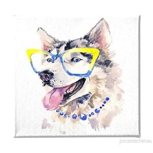 Homemania hund djur tavla för vardagsrum, sovrum flerfärgad, 60 x 3 cm HM20KNV60x60 87, polyester, trä 8681847162964