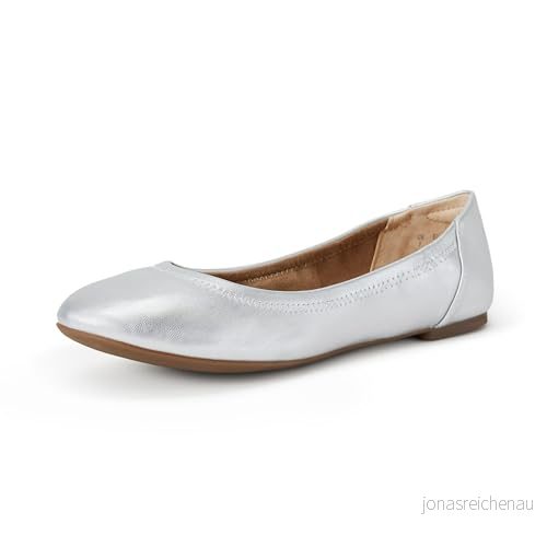 Amazon Essentials kvinnors Belice Slip On balett platt, silver, 38 EU Bred 840809187225