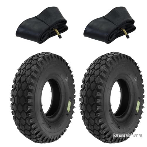 2 KIT Däck 4.10/3.50 4 Rum med Böjd Ventilkåpor PR Ersättning för Skottkärra Manuell Pakethållare 5060995509631