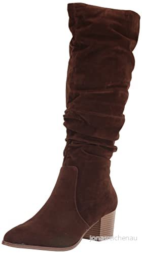 Amazon Essentials kvinnors höga blockklackstövlar mode stövel, Mörk toffee brun, 8.5 US Wide 196433589462