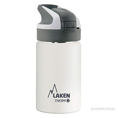 Laken Summit Termal Rostfritt stål Flaska för barn, med automatisk propp och säkerhetsförslutning, 350 ml, vit 8412544055903