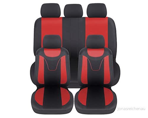 Auto Accessori Lupex Bilstolsöverdrag Universella, Polyestertyg, Sätesskyddsöverdrag, Anpassningsbart överdrag, Ingen Sv (fram och bak, N Röd) 8053614298846