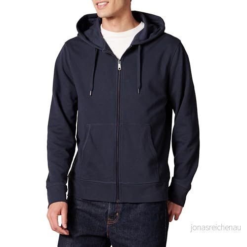Amazon Essentials Men's Lätt tröja med huva i fransk frotté dragkedja, Mörk marinblå, M 195111270333