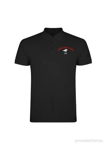 AMERICAN COLLEGE USA Pikétröjor sport andas tryckta blandade kläder herr och dam casual modell ACPLW3 svart XL, svart, XL 3666052665122