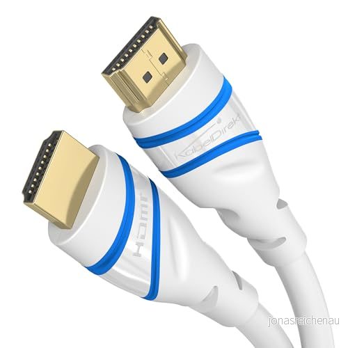 KabelDirekt 10K & 8K HDMI Kabel, 2.1b 4m Tillgänglig i 0,5 5m Certifierad, utvecklad Tyskland (Ultra High Speed 2.1 kabel för PC, PS5, Xbox, monitor och TV vit) 4260538856494