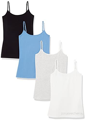 Amazon Essentials Women's Kamisol smal passform, Pack of 4, Himmelsblå/Svart/Vit, XL 195111697086