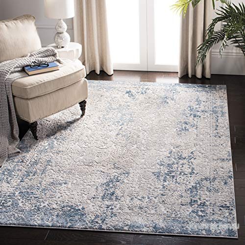 Safavieh Invista Collection INV465 abstrakt matta för inomhus, vävd, rektangulär, 122 x 183 cm, grå/elfenbensfärger 889048726895