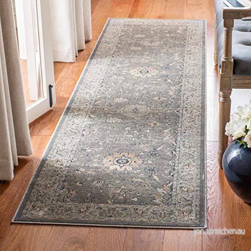 Safavieh Zaria vintage inspirerad matta, vävd mjuk viskos löpare matta i grå/beige, 67 x 240 cm 889048641587