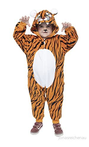 Rubies Tiger kostym för pojkar och flickor, Unisex, Head Hooded Jumpsuit Original, Perfekt Halloween, jul, karneval födelsedag. 8422971802650