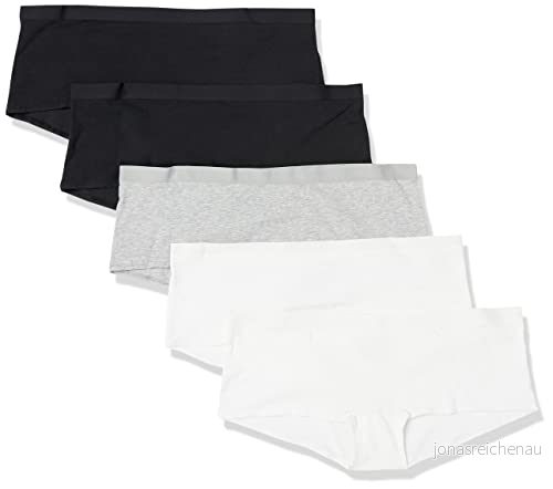 Amazon Essentials damunderkläder i bomull (finns plusstorlek), 5 pack, svart/grå ljung/vit, Large 192912182469
