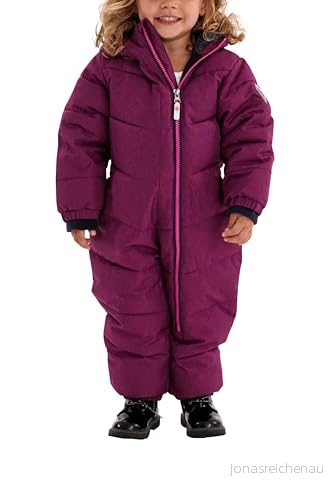 Killtec Skidoverall för barn, Twinkly MNS ONPC B, overall i dunutseende, snödräkt med huva, vinterdräkt fluffigt foder, orkidé, 110/116 4061393803346