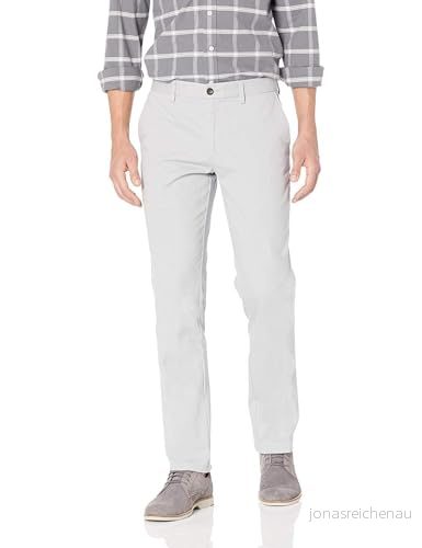 Amazon Essentials Herr Slim Fit Skrynkelbeständig platt framsida Chino byxa, ljusgrå, 35 B x 28 L 191770609880