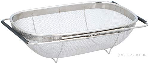 alpina sil i rostfritt stål för diskbänk droppsil utdragbar med handtag 33 x 23,5 10 cm disksil diskho pastasil hushållssil 8711252148694