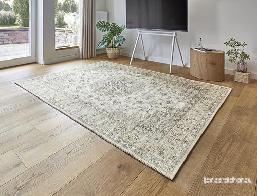 LUXOR living matta vardagsrum perfekt i vintagedesign vardagsrumsmatta kort lugg digitalt tryck tidlös design gräddvit 160 x 230 cm 4002398897008