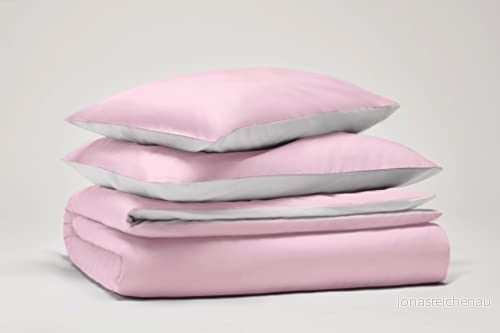SWEET HOME Pantone™ Parure Påslakan 255 x 200 cm, 100 % Percale Bomull trådar, 2 rutor, Dubbelansikte, Rosa/Vit 8007404273773