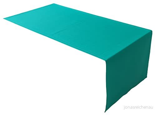 Högkvalitativ bordslöpare av 100% bomullskollektion, koncept, färg och storlek valbar (bordslöpare 30 x 100 cm, smaragdgrön) 4260585472050