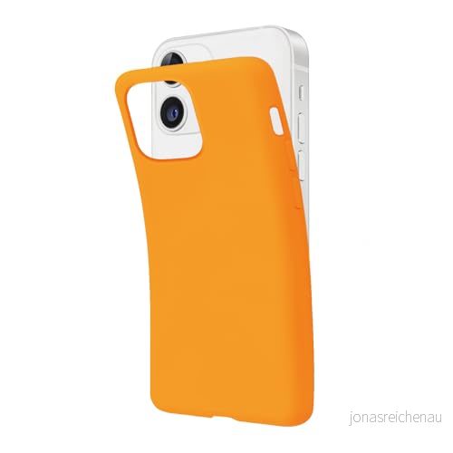 SBS Skal till iPhone 12/12 Pro orange Pantone 1375 C, mjukt och flexibelt reptåligt fodral, tunt bekvämt att hålla i fickan, kompatibelt fodral med trådlös laddning 8018417403576