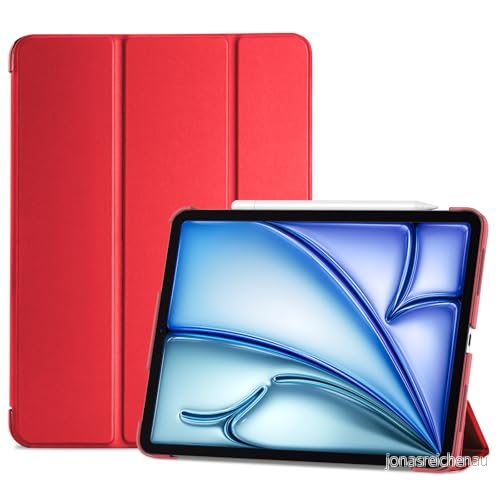 ProCase Fodral till iPad Air 5:e 2022 / 4:e 2020 10,9 tums, Slimmat Skyddsfodral Smart Folio Book Cover Case Röd 4259405525915
