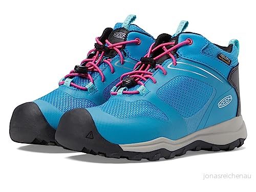 KEEN Unisex barn, vägguro Mid Waterproof vandringskängor, Fjord blå fuchsia lila, 25 EU 195208253911