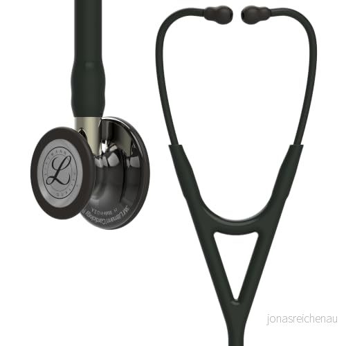 3M Littmann Cardiology IV stetoskop, bröststycke med blankpolerad rökfinish, svart slang, champagnegul stam, 69 cm, 6204 707387790509