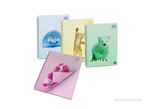 Pigna, Spiralat anteckningsblock med färgglada arkColorASIDE, f.to 15 x 21 cm, 50 ark, 80 g/m², 5 mm kvadrerade 4 pack (4 ämnen i förpackningen) 8005235559400