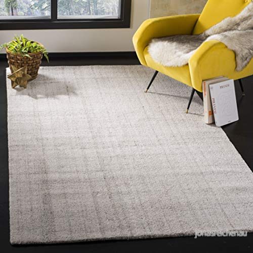 SAFAVIEH Modern matta för vardagsrum, matsal, sovrum abstrakt samling, kort lugg, i ljusgrå, 122 x 183 cm 889048402508