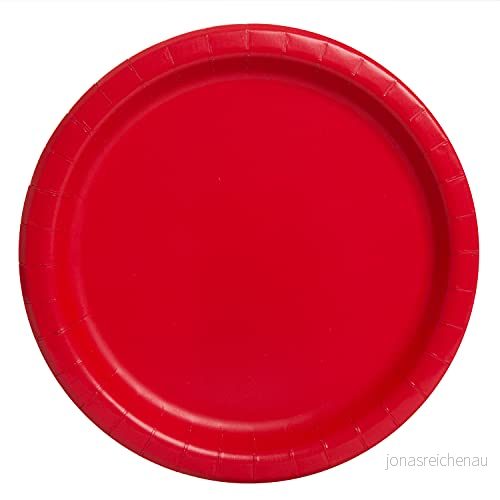 Unika miljövänliga papperstallrikar 23 cm röd färg förpackning med 16 stycken 11179005512
