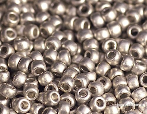 Japanska pärlor äkta sten matt silver 2,2mm.11/0 100gr. 8428885230480