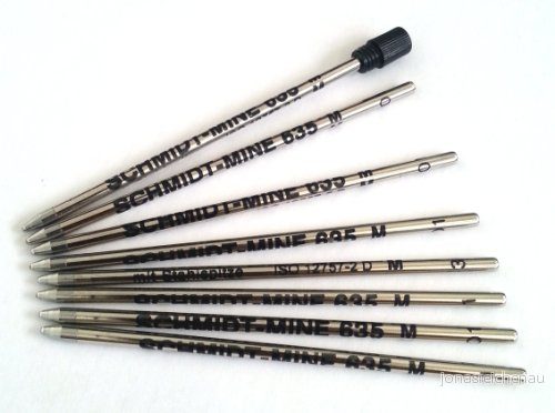8 x Schmidt 635M mini kulpenna påfyllning svart (Lamy M21 och Cross 8518-4 kompatibel) 80333635124