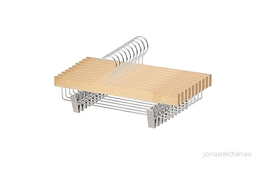 Amazon Basics Klädhängare i trä med klämmor, 35,99 x 1,19 16 cm, natur, 10 pack 840095878753