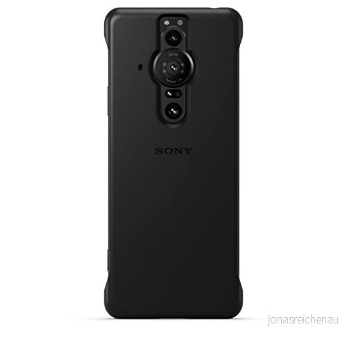 Sony snyggt läderfodral för Xperia PRO I (präglat äkta läder, antibakteriellt material) svart 4589771645291