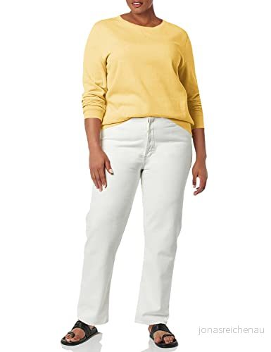 Amazon Essentials dam fransk frotté fleece rund hals sweatshirt (finns i plusstorlek), ljus senapsgul, medium 195111698182