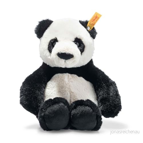 Steiff 75650 Soft Cuddly Friends Ming Panda 27 cm gosedjur för barn gosig och mjuk tvättbar (075650), vit/svart, 4001505075650