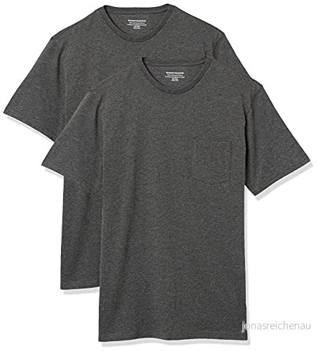 Amazon Essentials mäns normal passform kortärmad rund hals ficka t shirt, paket med 2, kolljung, XX Large 196433600747