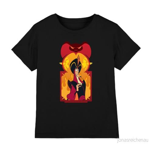 Aladdin The Evil Sorcerer, Jafar unisex barn t shirt, Svart, 9 10 år, År 5052777131918